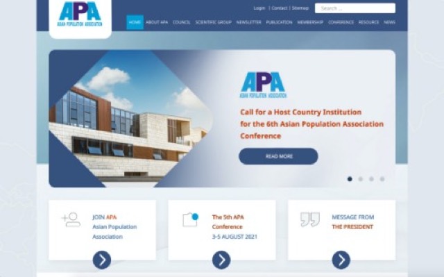 หน้าเว็บไซต์ Asian Population Association