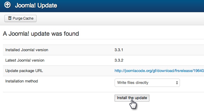 การอัพเดตจาก Joomla! 3.3.1 ไปเป็น Joomla! 3.3.2