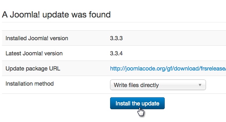 การอัพเดตจาก Joomla! 3.3.3 ไปเป็น Joomla! 3.3.4
